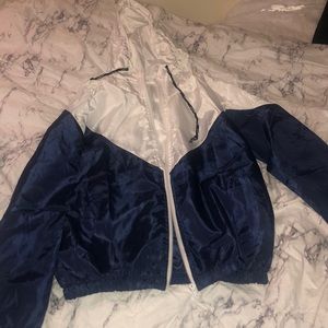 Navy blue windbreaker